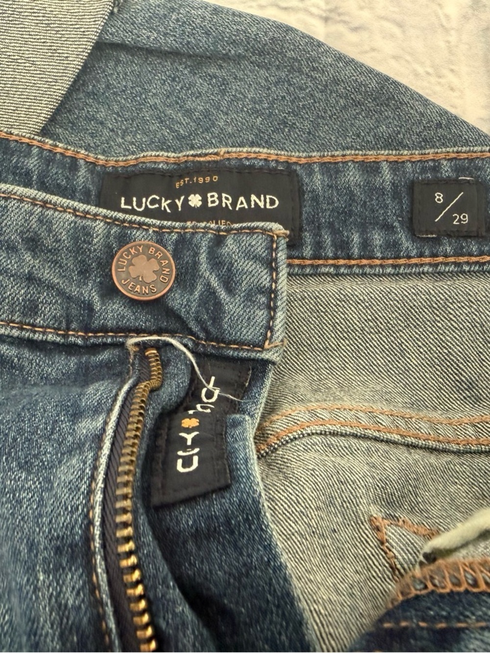 Lucky Brand Womens High Rise Bridgette Cropped Jeans Blue Cuff 8/29 NEW 1928 - Picture 4 of 4